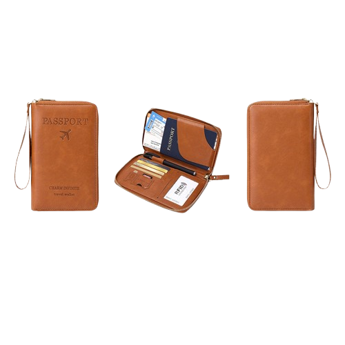 Men’s Portable RFID Passport Holder Travel Wallet