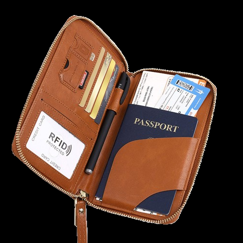 Men’s Portable RFID Passport Holder Travel Wallet
